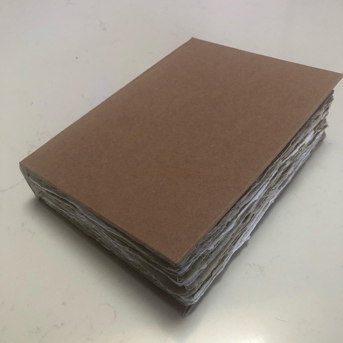chguise's tweet photo. My first handmade book. #bookbinding #papermaking #recycled https://t.co/cekFW4p843