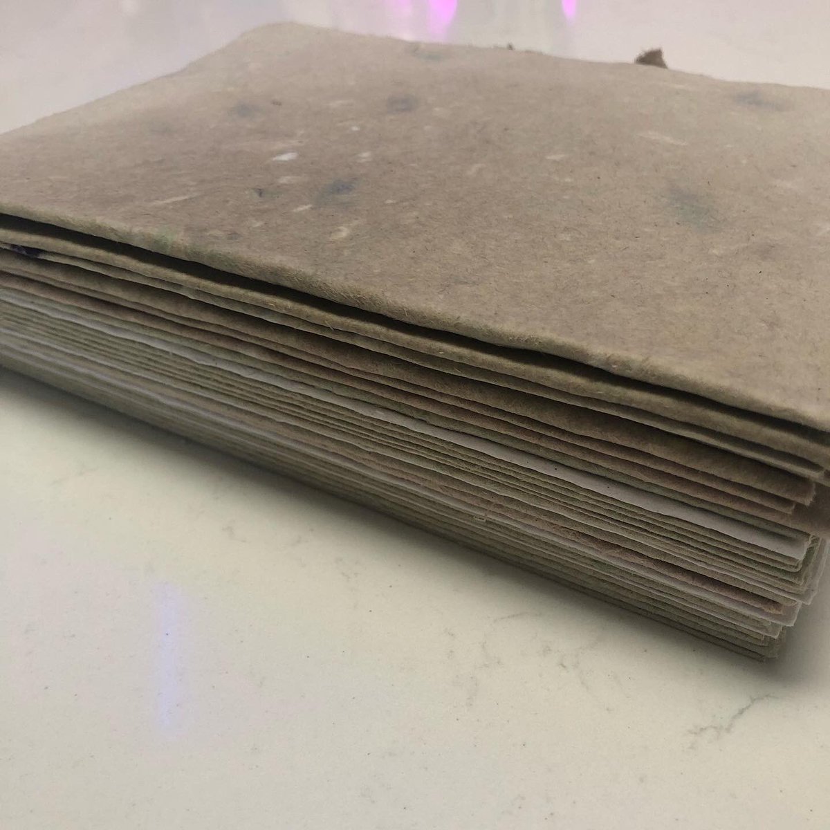 chguise's tweet photo. My first handmade book. #bookbinding #papermaking #recycled https://t.co/cekFW4p843