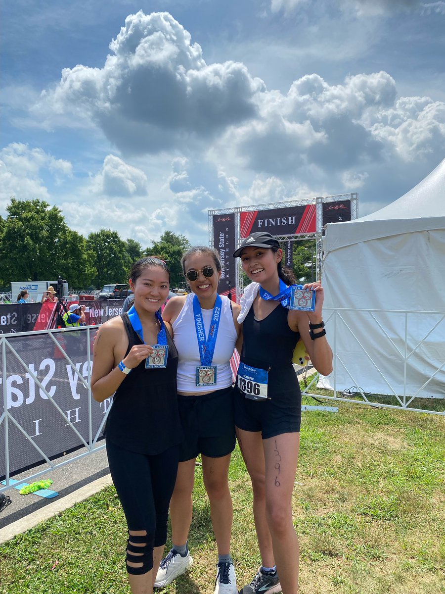 Finished our first triathlon relay! So proud of our lil team 🥹