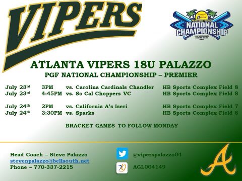 Headed to California! Here is our pool play schedule. Come see us at HB Sports Complex on Saturday, July 23rd &amp; Sunday, July 24th!