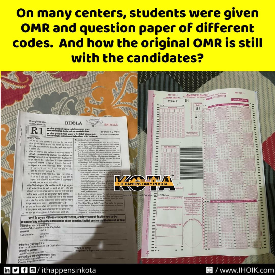 ithappensinkota's tweet photo. Irregularities in NEET 2022. 

#ihoik https://t.co/UTQFo3isNK