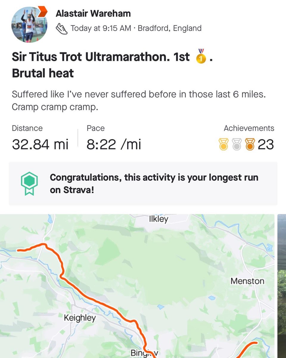 Massive well done to our <a href="/alastairwareham/">Alastair Wareham</a> on winning the Sir Titus Trot Ultramarathon today in the blazing heat! 🥵