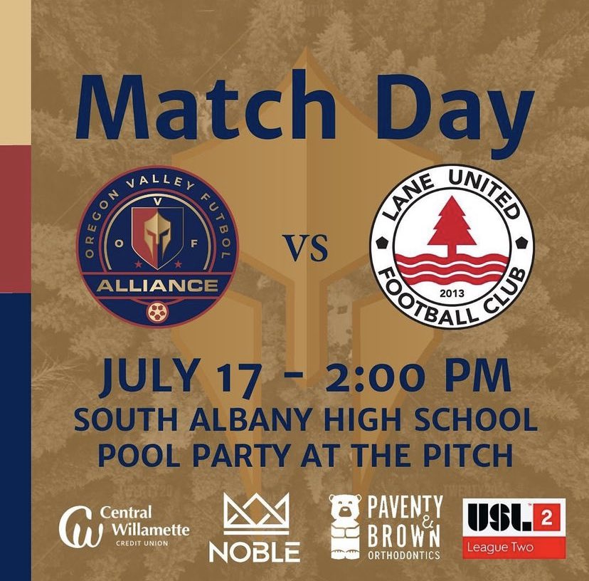 OVFAllianceU23's tweet photo. ⚔️MATCH DAY: LANE UNITED FC🛡

Come join us for a pool party theme at the final @USLLeagueTwo game of the summer as we take on @LaneUnitedFC at 2 pm at South Albany High School! https://t.co/kVDwaslPBC