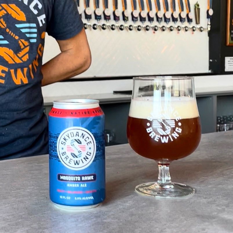 SkydanceBrewing's tweet image. Have you tried our Mosquito Hawk Amber Ale? It’s one of our core line-up beers…well balanced, smooth, a medium bodied ale that goes well with any meal. Perfect for a relaxing Sunday…stop by the taproom today and give it a try! #skydancebrewing #n8vbrewed