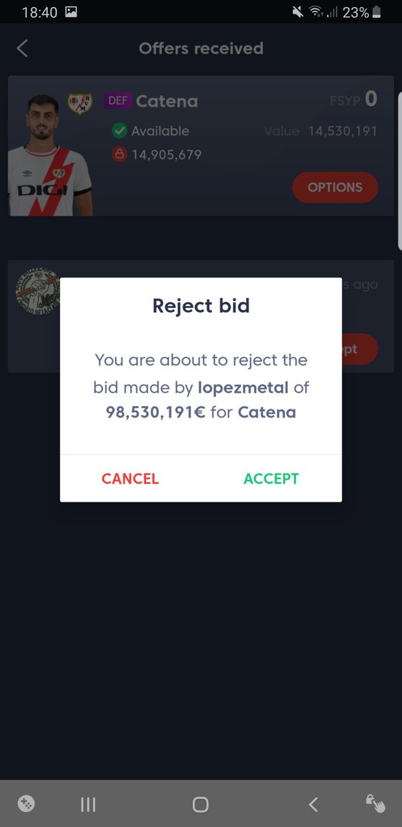 dubidu353's tweet photo. Espero que @FantasyLaLiga haga algo para evitar que estos tramposos nos arruinen la experiencia de juego. Ante estas ofertas, siempre rechazar.

Hay que ganar dinero pero no de esta forma, verdad? 🤣🤣🤣@cancirer @JoseCarrasco_98 https://t.co/OIMtwAjrzQ