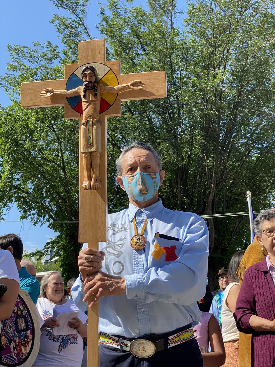 archedmonton's tweet photo. Happening now! The dedication and inauguration of Sacred Heart Church of the First Peoples, getting a view of the beautifully re-crafted parish after the fire 2 years ago. https://t.co/IOas25nSzm