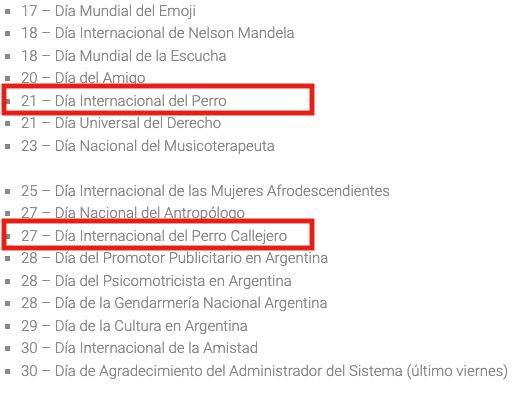miliamelong1's tweet photo. revisando la agenda de arg de julio (?) me encontré con esto y no se que me destruye más, que los diferencien entre perros o que les pongan su día con una diferencia de 6 dias jajjjj https://t.co/6XVXsnyrR1