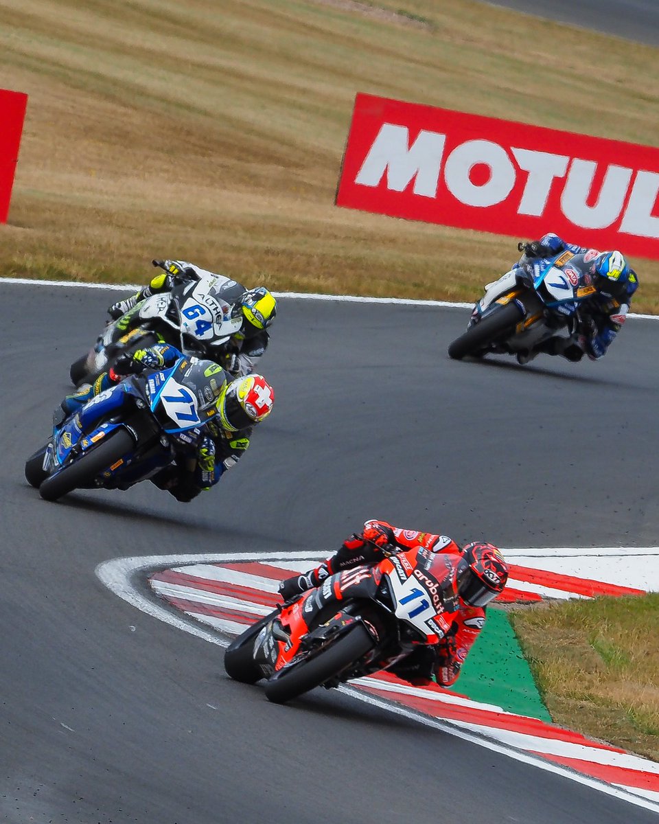 WorldSBK's tweet photo. Between the 9️⃣th victory in a row for @DomiAegerter77 and a fierce battle on track in Race 2... 😳

The #WorldSPP field was ON FIRE today at Donington Park!🤘🔥

#GBRWorldSBK 🇬🇧 https://t.co/2vy5snUKOg
