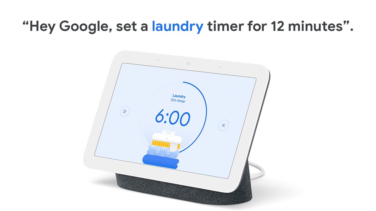 madebygoogle's tweet image. Did you know your #NestHub timers have a fun little surprise?

Check this one out the next time you’re doing laundry. 🧺👕👚⏰