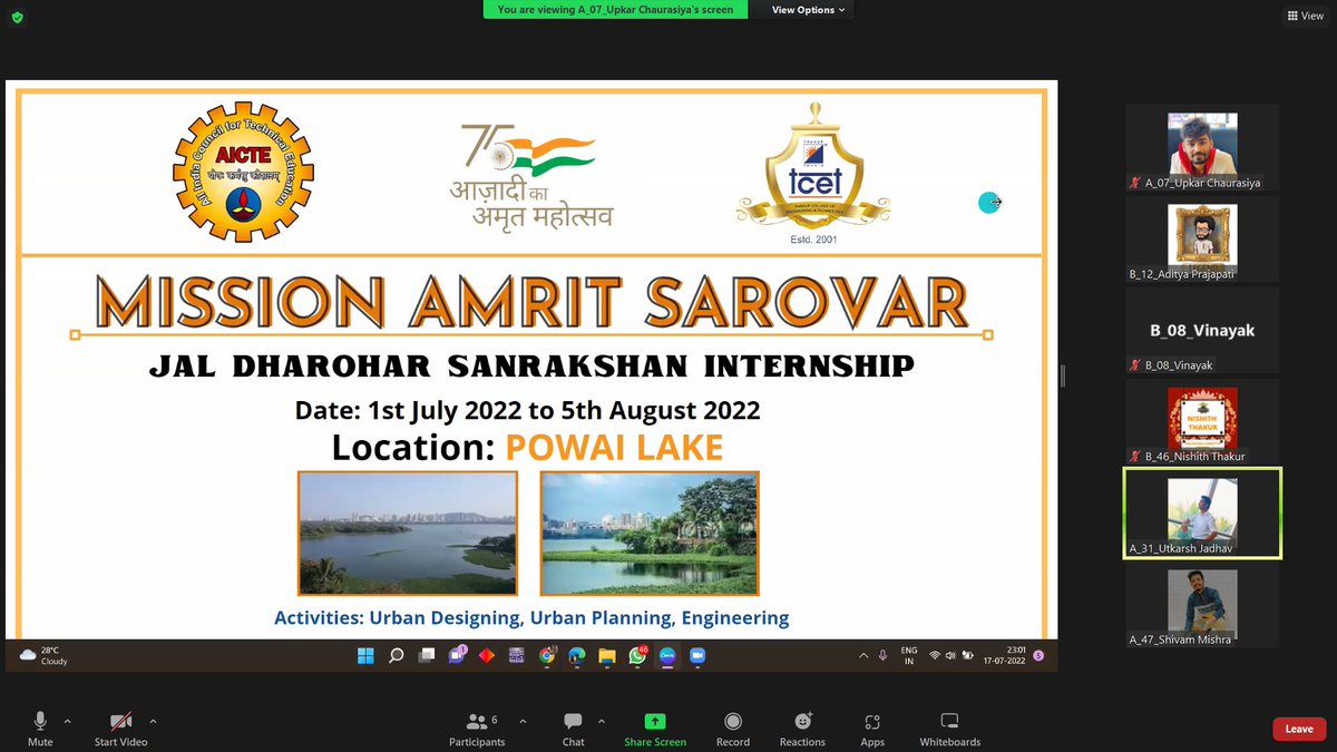 ChaurasiyaUpkar's tweet photo. Day Three, Internship of Mission Amrit Sarovar.

We had been given a task to design the PPT on water conservation and it's importance. @Adiiiiiii65 @thakur_nishith @Utkarsh01414212 @premverma6928 @Vinayak00761 @ShivamM51355940 
#MissionAmritSarovar https://t.co/TZtNWJ3tUR