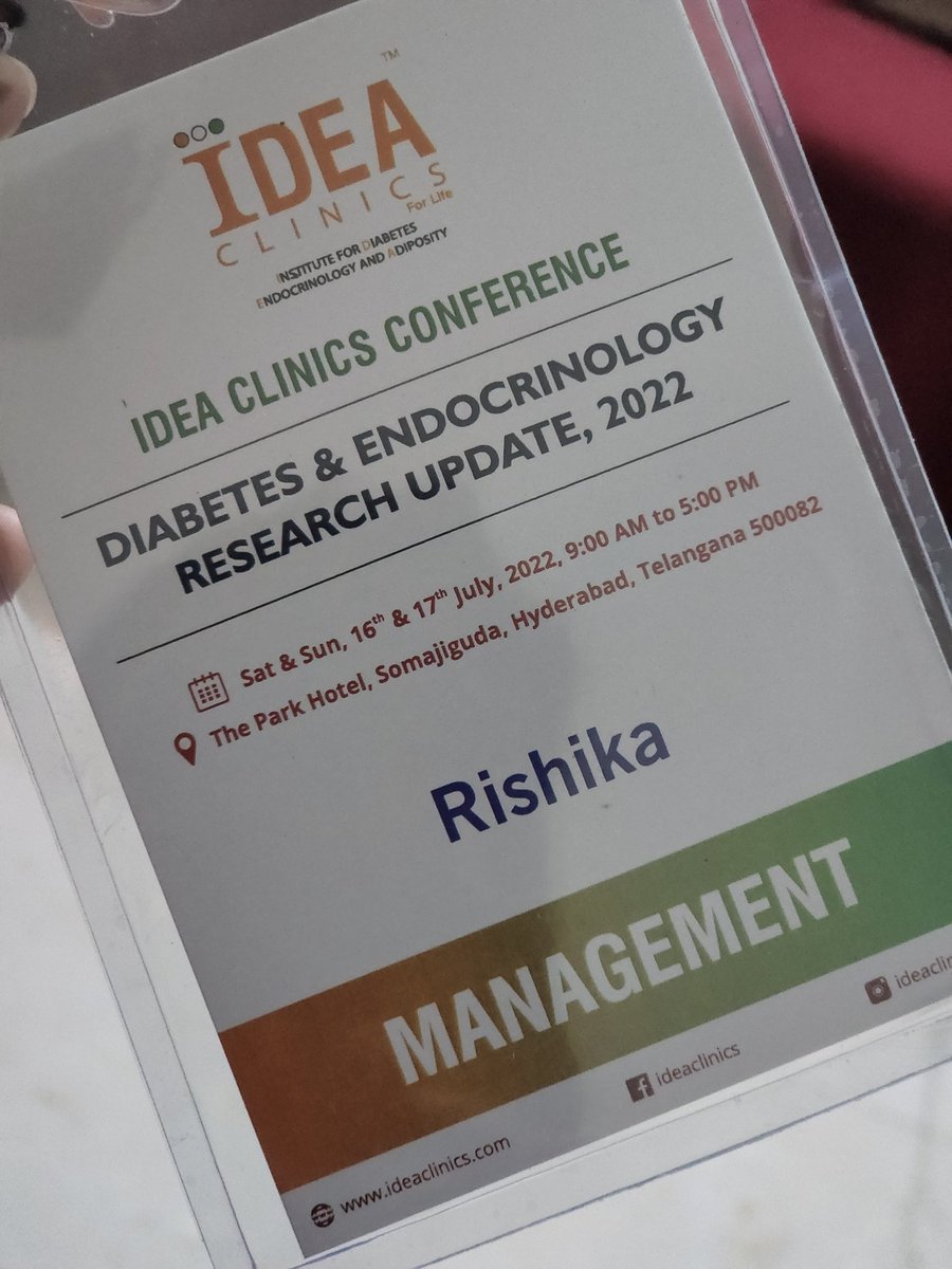 RishikaMatha's tweet photo. @IDEA Clinics National Conference - Diabetes &amp; Endocrinology Research 2022
Chief Guest : Shri T Harish Rao Garu - Minister of Finance, Health - Medical &amp; Family Welfare
His fellow Panel Members will be:
Dr Sudhakar Rao Garu
Dr Shyam Kalavalapalli Garu
Dr Rakesh Sahay Garu https://t.co/YNGFw17Bwb