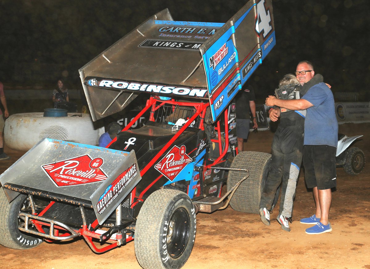 By way of her triumph <a href="/_JodieRobinson_/">Jodie Robinson</a> joins her father David and brother Ryan on the all-time Placerville Speedway Winged 360 win list! 

David, a 3-time track champion on the red clay, earned 23 career wins at the track, while Ryan claimed his initial victory last season.