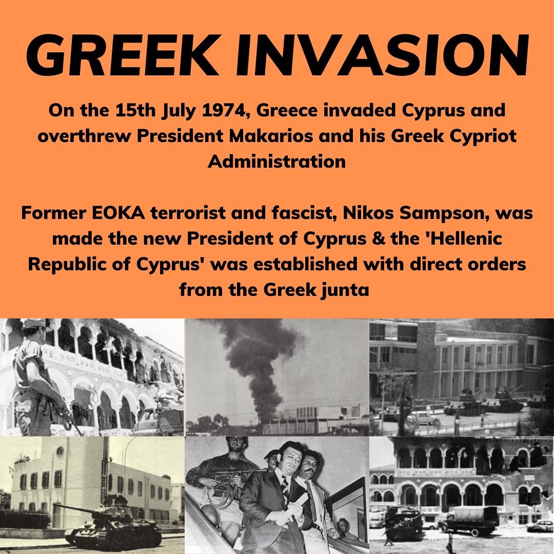 Young_Turk_Cyp's tweet photo. Despite requesting for a joint intervention with the UK, as well as giving an ultimatum to Greece, all peaceful and diplomatic measures to end the Greek invasion had been exhausted. Türkiye had to act, and they did so legally with the Cyprus Peace Operation #GreekInvasionOfCyprus https://t.co/18Ed1esHFh