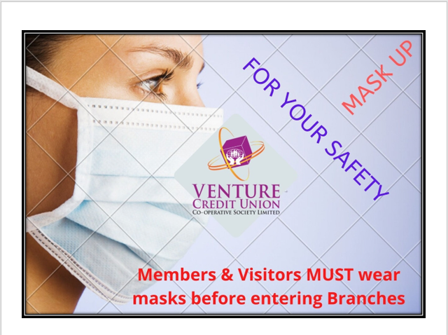 venturecu's tweet photo. Members, we at VENTURE Credit Union are committed to your safety!
Please remember to wear your masks at all times when visiting our Branches. https://t.co/HUWcvhJk3f