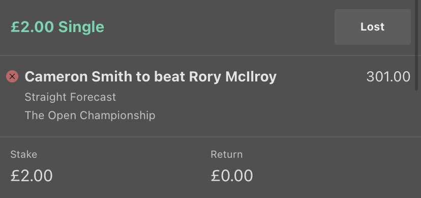 NickSTDavies's tweet photo. what a mental last hole to walk away with absolutely zero winnings! All four of my bets finish in the top four and Youngs eagle on the last wiped every bet out!! Unlucky is an understatement! Fuming! @bet365 @TheOpen https://t.co/DJu8NhxHh1
