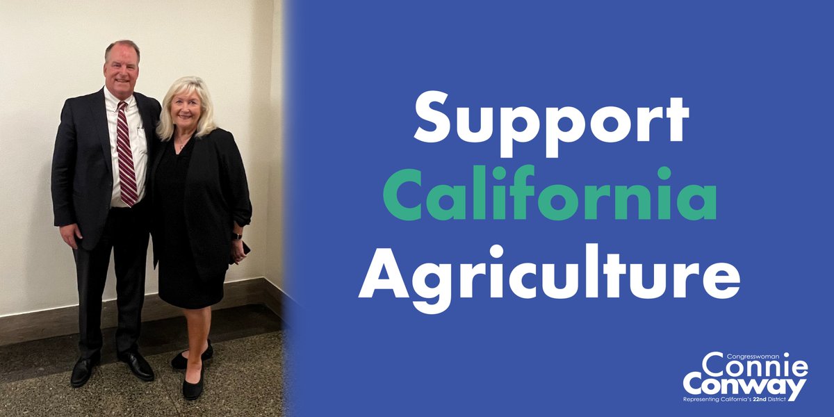 RepConnieConway's tweet photo. Last week @CAFarmBureau President Jamie Johansson dropped by my office to discuss critical issues including drought, rising production costs, and crop protection.  It’s time to support our farmers. #MyJobDependsOnAg #CaliforniaAgriculture https://t.co/DsW3WCx7k3