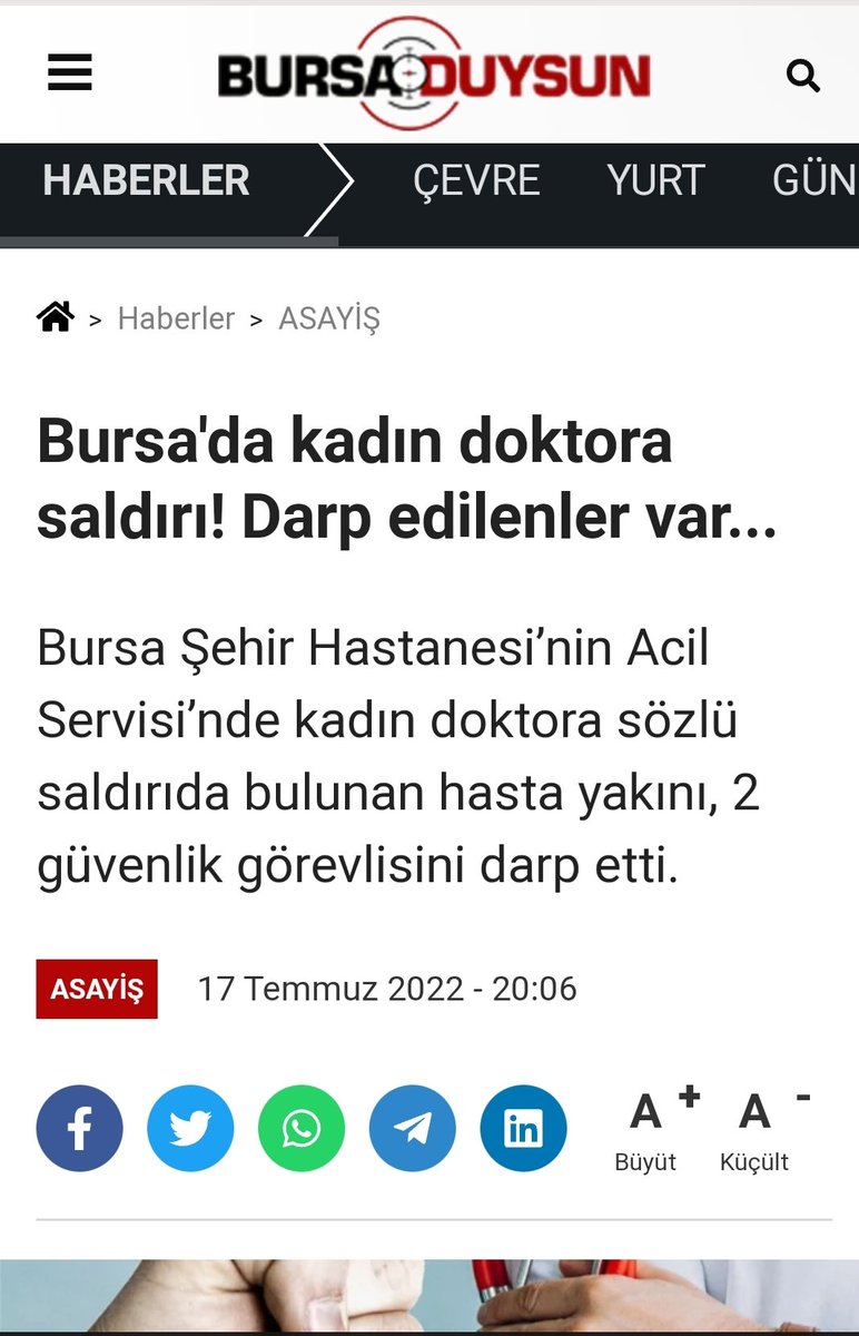 Bugün 2 yıllık ayak yarası için acile gelen hastanın yakını tarafından küfür ve sözel şiddete maruz kaldım. Saldırganı odadan çıkarmak isteyen güvenlikler darp edildi.Hasta yakınının üzerinden bıçak çıkarıldı. Güvenlik arkadaşlar o bıçağı farketmeseydi sonu ne olacaktı?