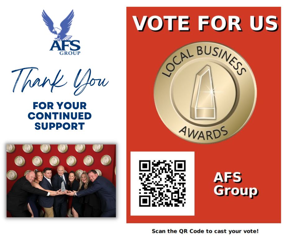 AFSGroup__'s tweet photo. You can vote to nominate AFS for Sutherland Shire Local Business Awards in the Outstanding Specialised Business category by using the QR Code or the link below. Voting closes on the 20th July. 

We thank you for your continued support.

https://t.co/Fn6hvvb0oD https://t.co/vUXs8SQLV3