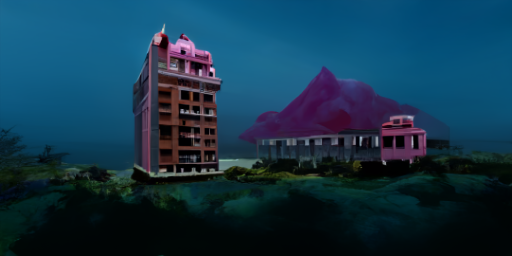 BrainArtLabs's tweet photo. "A deep pink and slate blue skyscraper hotel on an island in India during a zombie apocalypse invasion. The future is looking bleak and dreary. By Wes Anderson. By George A. Romero Dark and fine art."
#ai #aiart #discodiffusion #liminalspace #liminaldiffusion https://t.co/uQzJKnFdJG