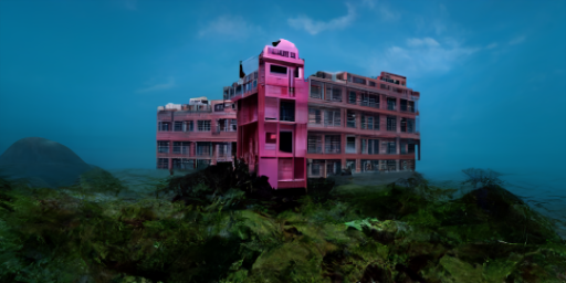 BrainArtLabs's tweet photo. "A deep pink and slate blue skyscraper hotel on an island in India during a zombie apocalypse invasion. The future is looking bleak and dreary. By Wes Anderson. By George A. Romero Dark and fine art."
#ai #aiart #discodiffusion #liminalspace #liminaldiffusion https://t.co/uQzJKnFdJG
