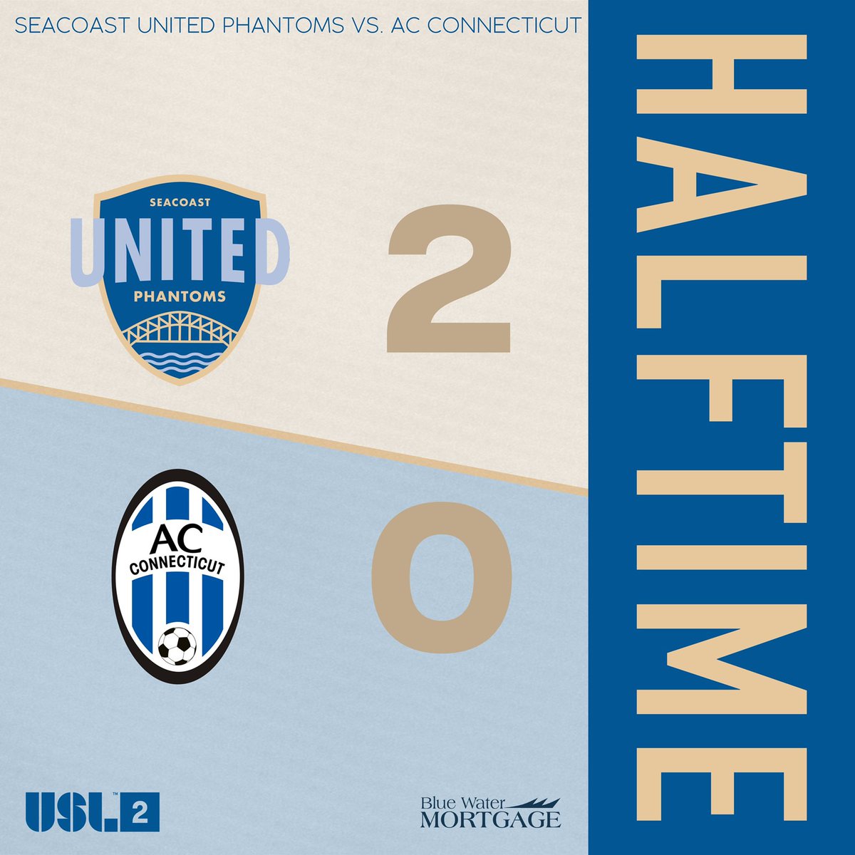 SUSCPhantoms's tweet photo. The Phantoms put away two in the first half. An exciting second half awaits!
#USLLeagueTwo #WeAreSUSC #COYP https://t.co/F7zIbzDUmf