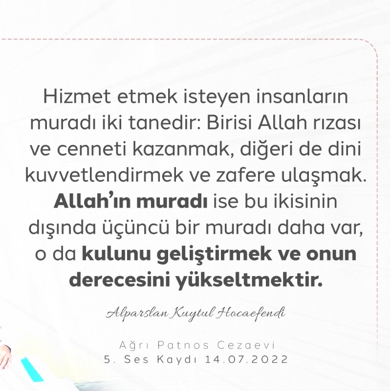 alparslankuytul's tweet photo. Zindandan Sesleniş!

“Kul kendi görevini bilmeli, Allah’ın görevine ve takdirine karışmamalıdır. Nefsini Allah’a satmalı ve “Satılan malın pazarlığı olmaz.” demelidir...”