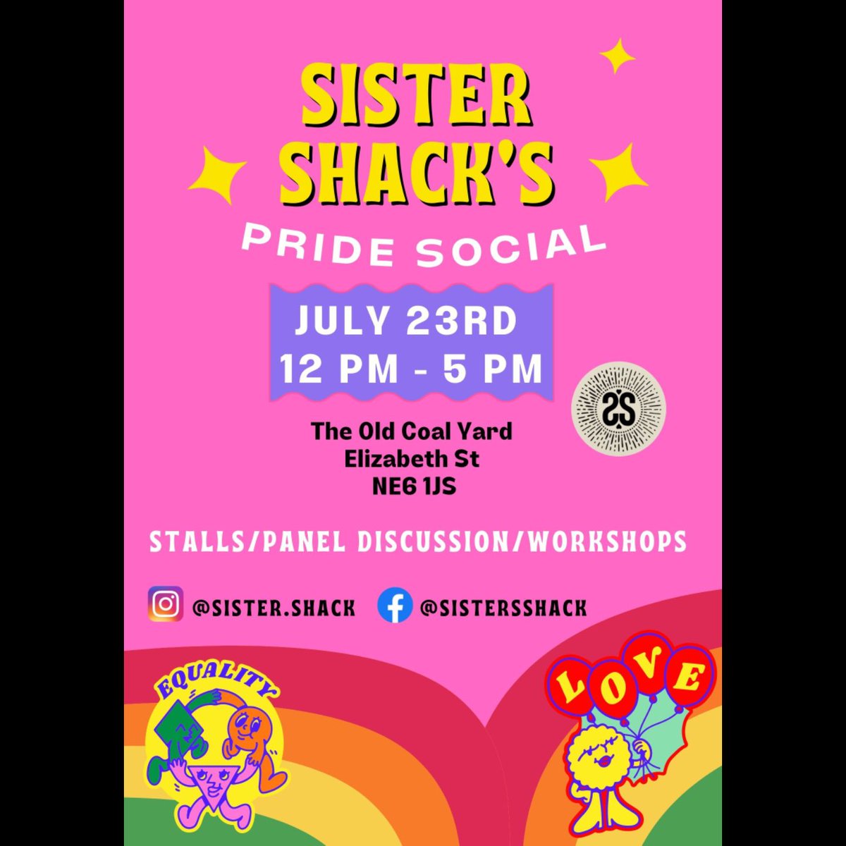 Provided I’m clear of Covid 🙄 I’ll be contributing to a panel on ‘Pride inclusivity’ with fab speakers at @Sister_Shack Pride Social, Newcastle. Independent stalls, workshops &amp; all round good stuff. Dancing in the evening courtesy of Bend &amp; Shake. facebook.com/events/4813312… #pride