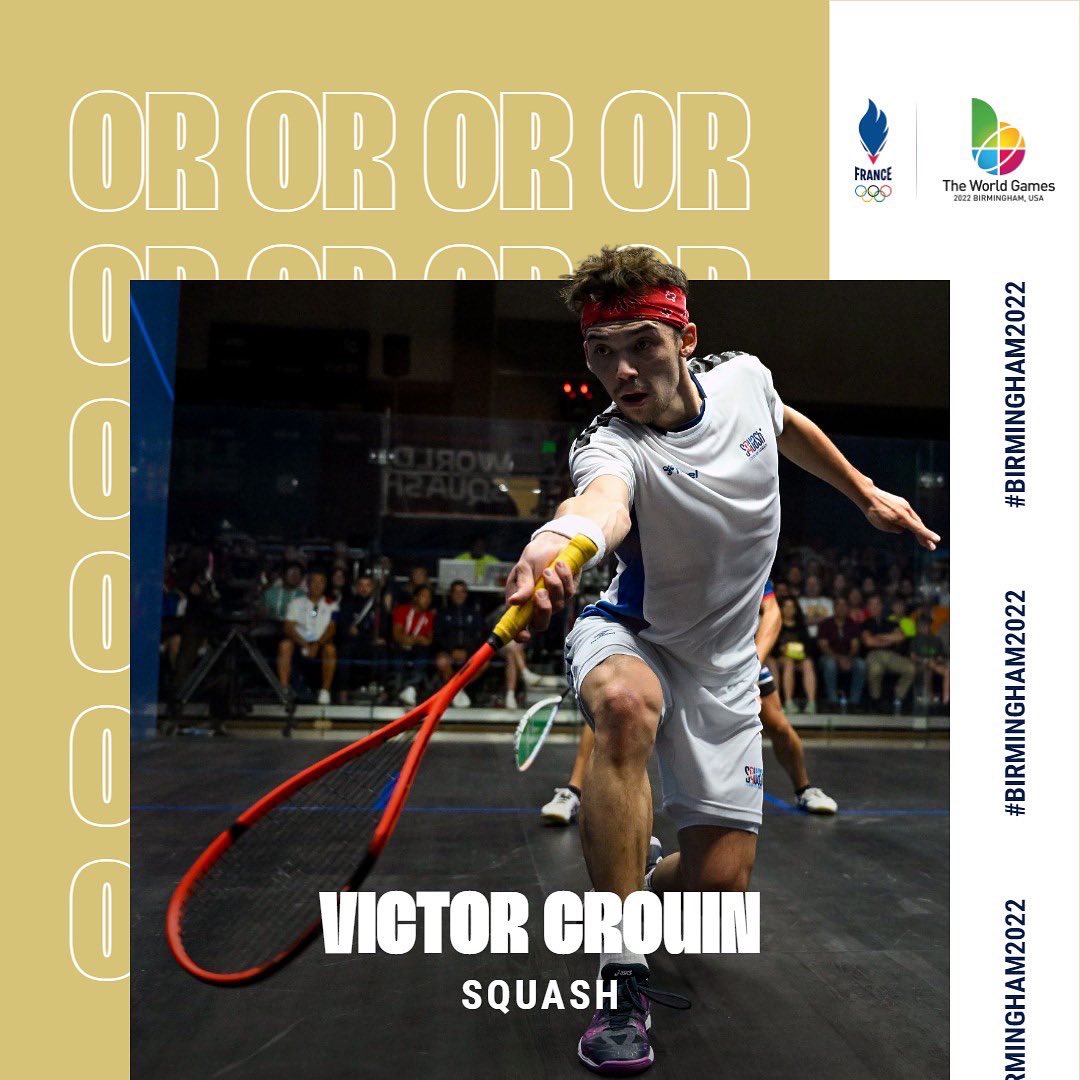FranceOlympique's tweet photo. En squash, la finale masculine franco-française a tenu toutes ses promesses ! 🤩 À l’issue de 5 jeux intenses, c’est Victor Crouin qui l’emporte face à Grégoire Marche. C’est un doublé 🥇🥈
#AllezLesBleus #Birmingham2022 #TWG2022 https://t.co/EgClaH947U