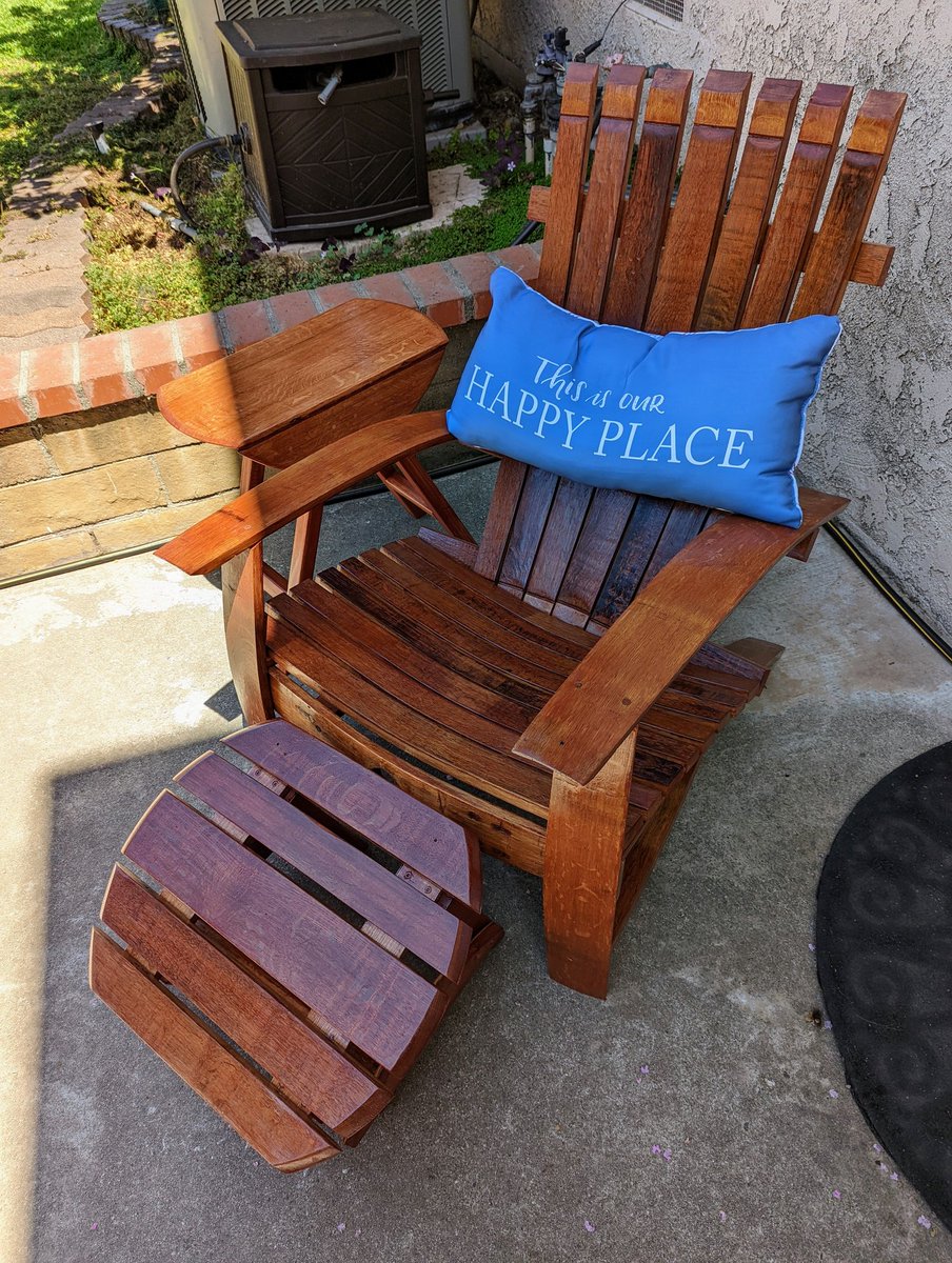 FAindustech's tweet photo. Summer project made from a neglected wine barrel. Quite comfortable 🙂 https://t.co/OzjTeqBx8s