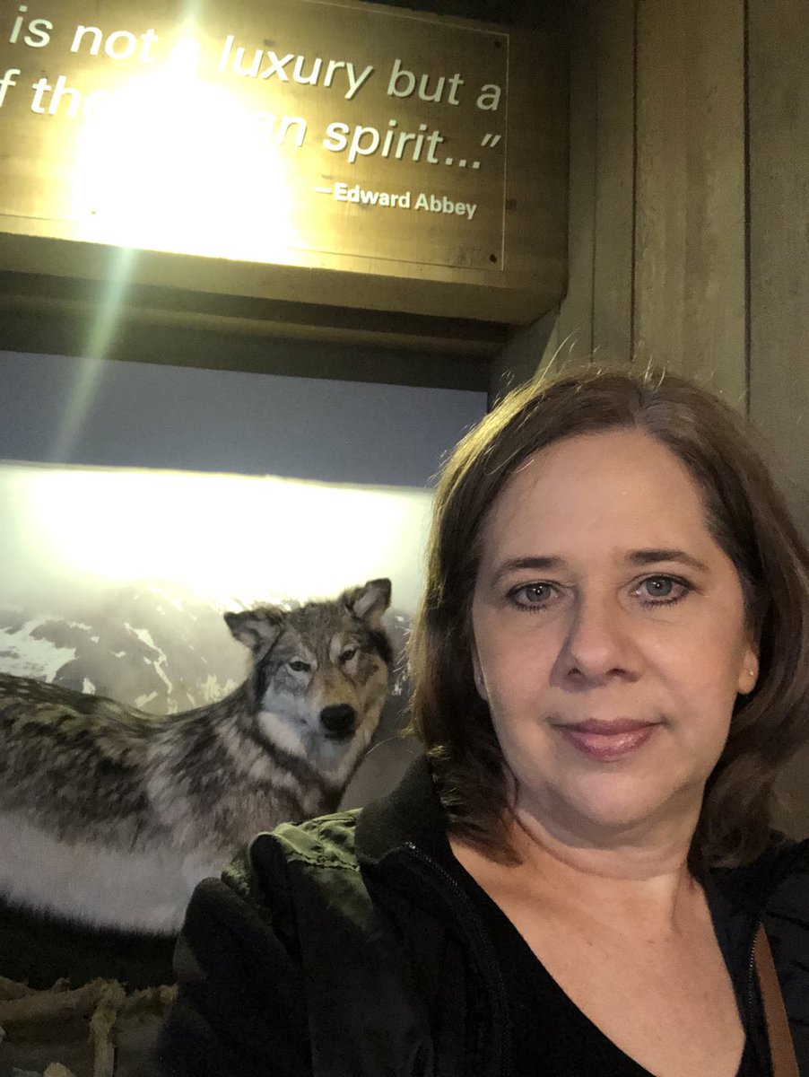 Thinking of my Wolfpack while visiting the National Elk Refuge in Jackson, WY-school spirit selfie ⁦<a href="/TWEHowl/">Tom Wilson Elementary</a>⁩ #TWEhowl