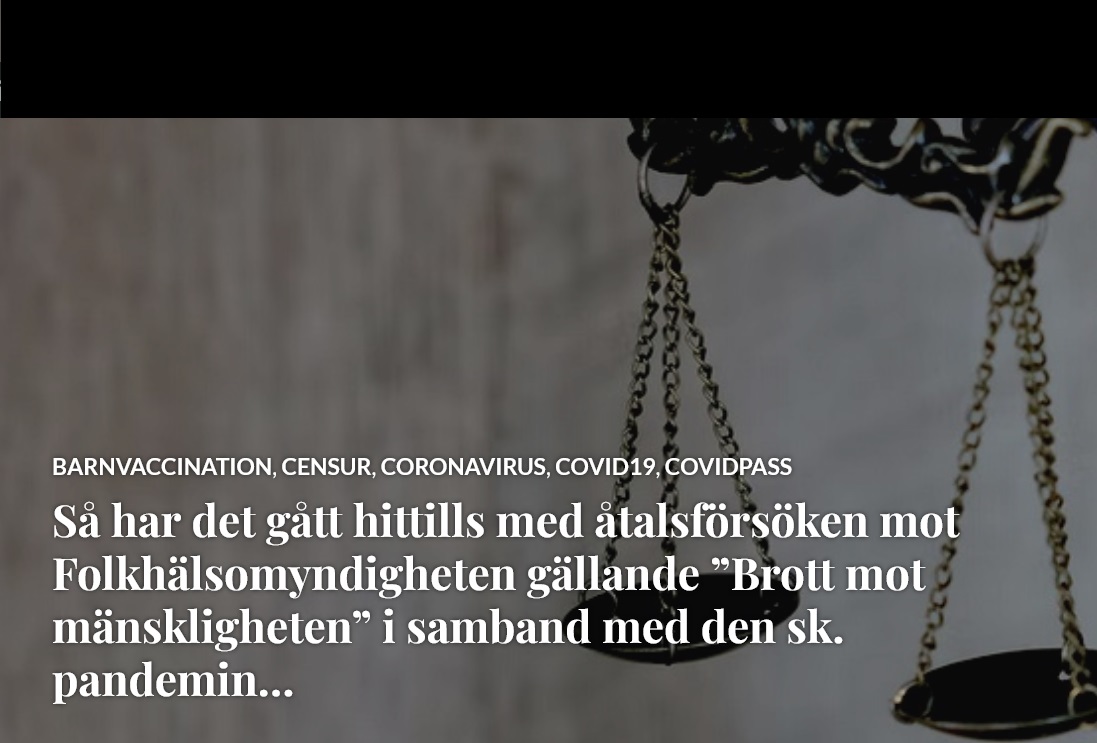 nasta_dag's tweet photo. Så har det gått hittills med åtalsförsöken mot Folkhälsomyndigheten gällande ”Brott mot mänskligheten” i samband med den sk. "pandemin"… https://t.co/xfLNzg76UV #åtal #folkhälsomyndigheten #pandemin https://t.co/NInbfZo3zT