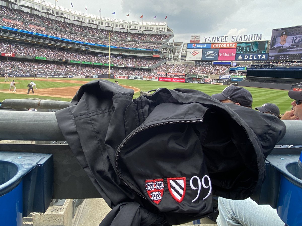 ⁦<a href="/HarvardAlumni/">Harvard Alumni Association</a>⁩ Class of ‘99 jacket at the ⁦<a href="/Yankees/">New York Yankees</a>⁩ - ⁦<a href="/RedSox/">Red Sox</a>⁩ game today!