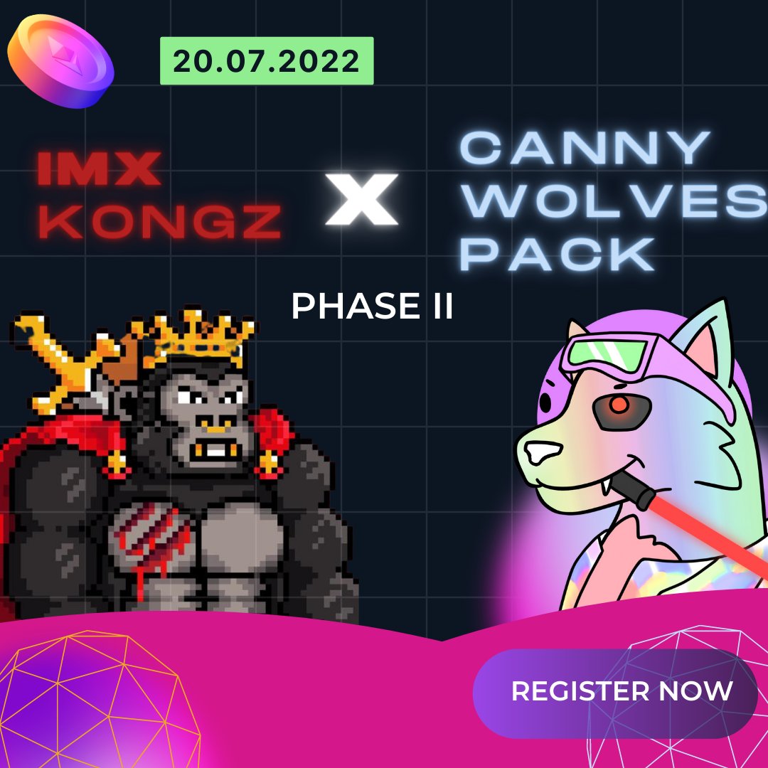imx_kongz's tweet image. 👋 @CannyWolvesPack x @imx_kongz

PHASE II

3 FREE mint WL spots giveaway
🎯 To qualify:
1. Follow @CannyWolvesPack
2. Tag 3 friends
3. Like &amp;amp; RT

👾 Join Discord to get the WL role if you win: discord.gg/eSKZzmhbwG