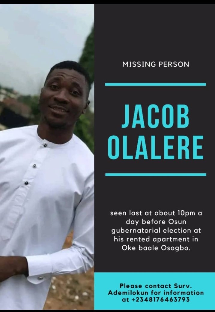 HelenOlajumoke6's tweet photo. Missing #OsunDecides #findemir #MissingPerson https://t.co/DV3glgNKKI