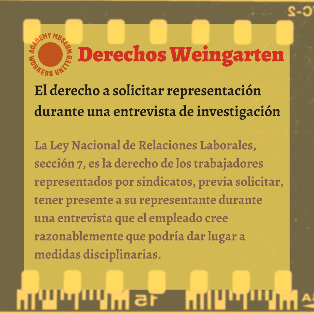 MuseumUnited's tweet photo. ¡AMWU ahora está certificado como sindicato y los miembros de AMWU tienen derechos Weingarten! #PoderUnion #AMWU https://t.co/ZfU4H4ZTH4