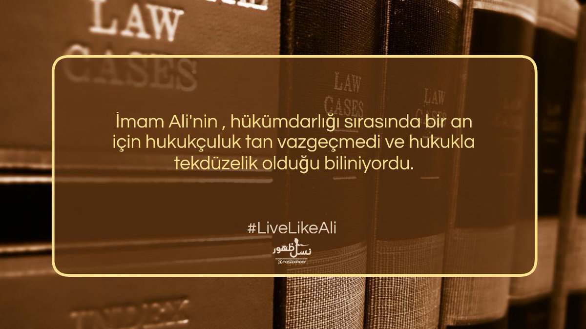 m_afshari22's tweet photo. 🇹🇷 İmam Ali'nin , hükümdarlığı sırasında bir an için hukukçuluk tan vazgeçmedi ve hukukla tekdüzelik olduğu biliniyordu. 
#LiveLikeAli https://t.co/boMr9cKF18