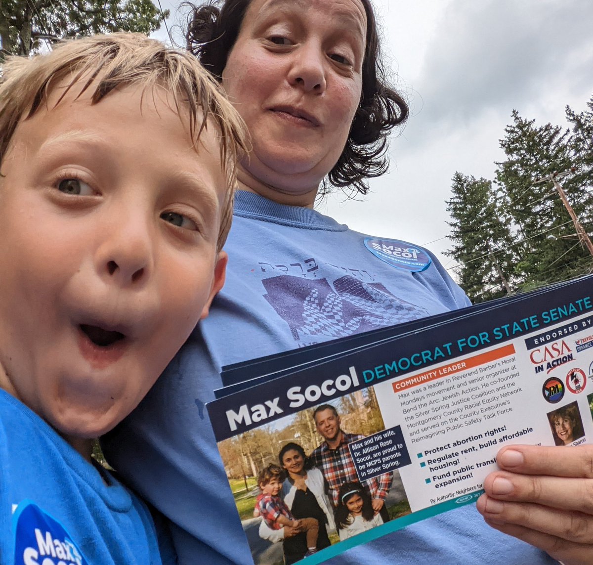 When his brother Max was born, the neighbor tween came to be known as "Big Max." Kindergarten classmate, naturally = "Medium Max." 
So it was an enormous honor to knock doors today to invite our neighbors to vote for Extra Large Max &amp; big progressive change! <a href="/MaxforMaryland/">Max Socol for State Senate District 18</a>