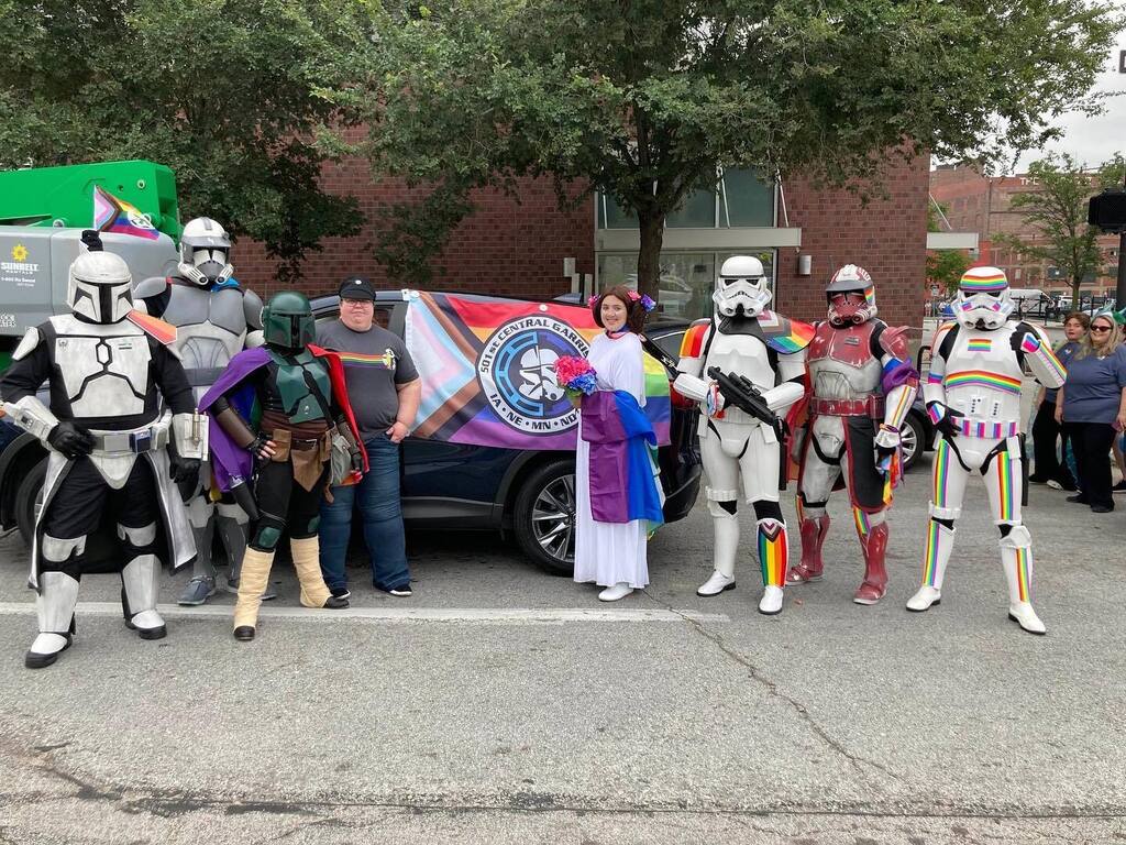 Members of Central Base, @501stcentralgarrison, and <a href="/netravhipir/">Ne'tra Vhipir Clan</a> participated in the <a href="/heartlandpride/">Heartland Pride</a> parade yesterday! This was the first time the Nebraska Star Wars Costuming Clubs have participated in the parade. They cannot wait to attend again next year and bring more sm…