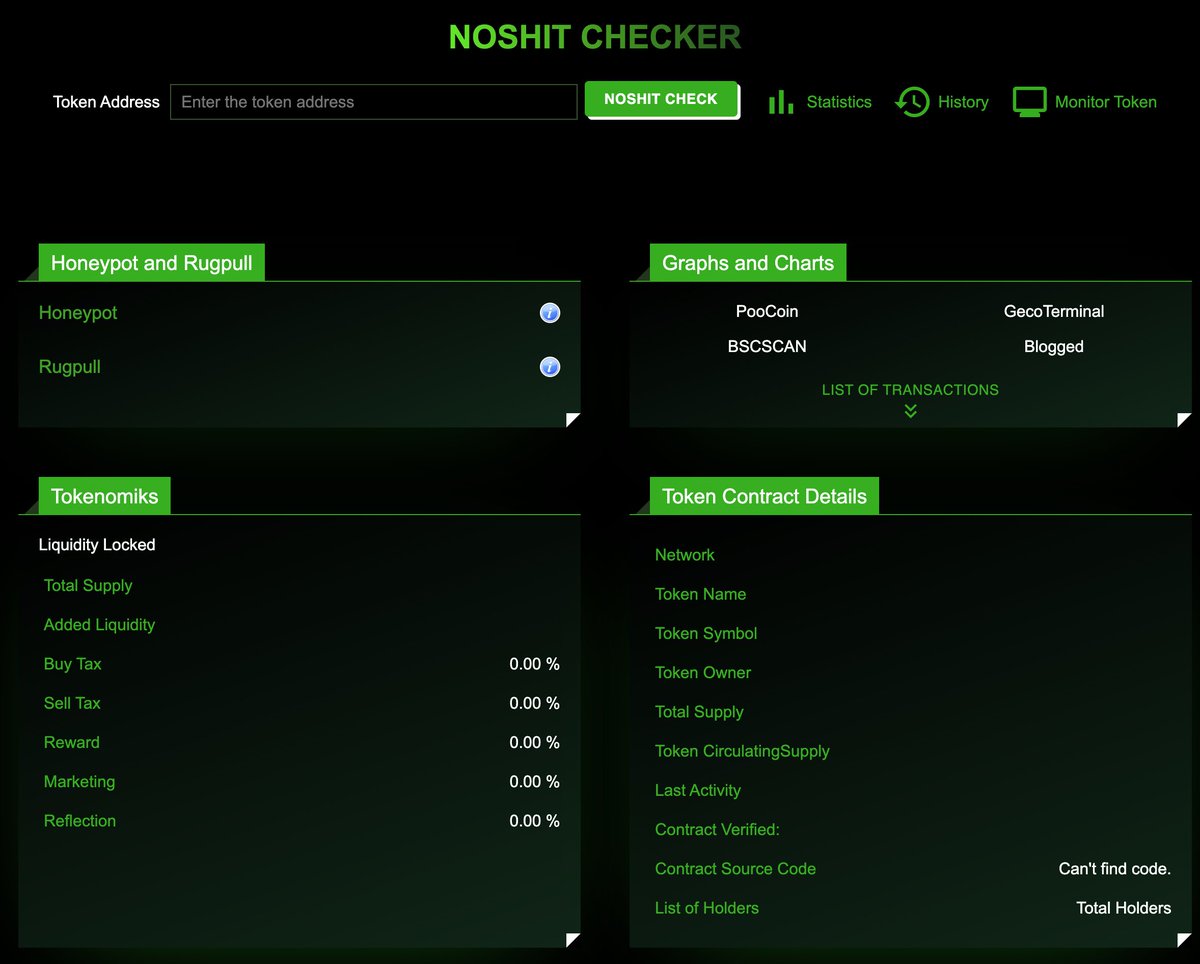 NickNoshit's tweet photo. Experienced and beginners of crypto!
You both are gonna want to invest wisely and avoid scams that will translate into losses.
#NOSHIT will check shit for you.
✅ #rugpull 
✅ #honeypot 
and the list goes on...
$NSH 
@NOSHITCoin_io
#DAO #honeypot #ScamAlert https://t.co/YBDxJxPA1w