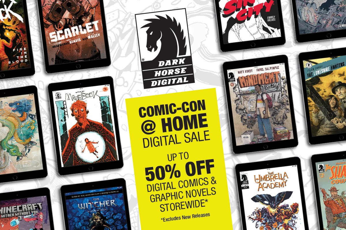 Even if you're NOT at San Diego Comic-Con this week, you can still enjoy one of our biggest digital comics sales of the year. Up to 50% off ALL titles at Dark Horse Digital, including single issues, art books, and everything in between! Browse: bit.ly/3RsQNiE
#dhsdcc22