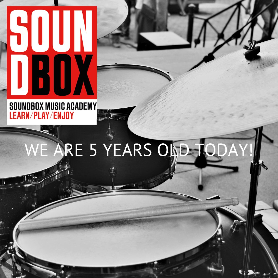 Soundbox_MA's tweet photo. We are 5 years old today!

#soundboxMA #happyBirthday #5years #musicLessons #getInspired https://t.co/23LjMUwgqJ