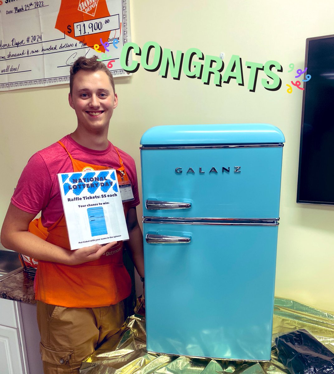 Congratulations Jacob! Winner of the raffle drawing sponsored by the Fun Fund!! Enjoy your new fridge!