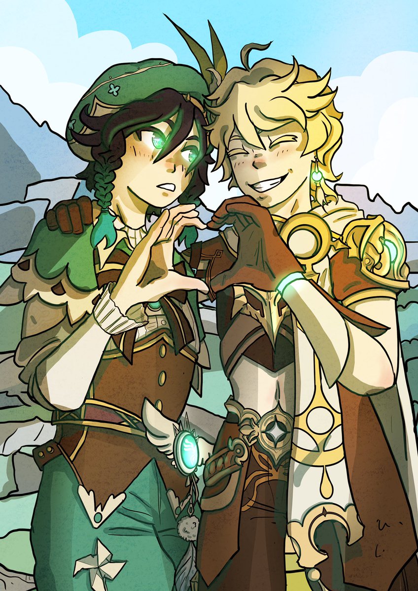 VinterC's tweet photo. Some genshin fanart done oUo #genshinimpact #genshin #venti #aether #ventiaether #Genshinfanart #fanart https://t.co/ubf44l4DrA