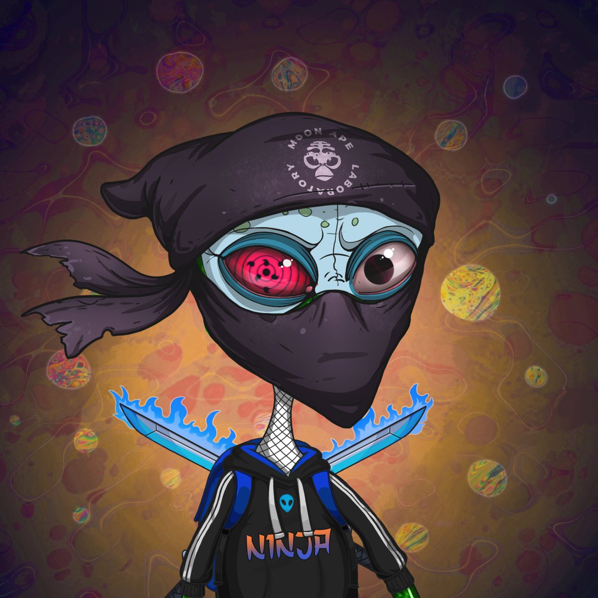 crazy ninja moon ape coming out of the artists at #MoonApeLab. <a href="/MoonApeLab/">Moon Ape Lab</a> Love the work everyone!