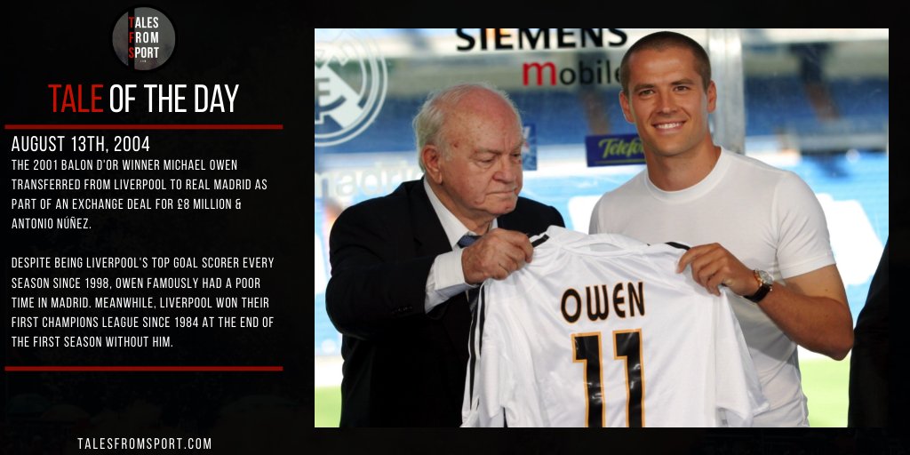 TalesFromSport's tweet photo. #TaleOfTheDay
Ft. @realmadriden, @LFC & Micheal Owen
#OnThisDay https://t.co/kchAqU7e3q