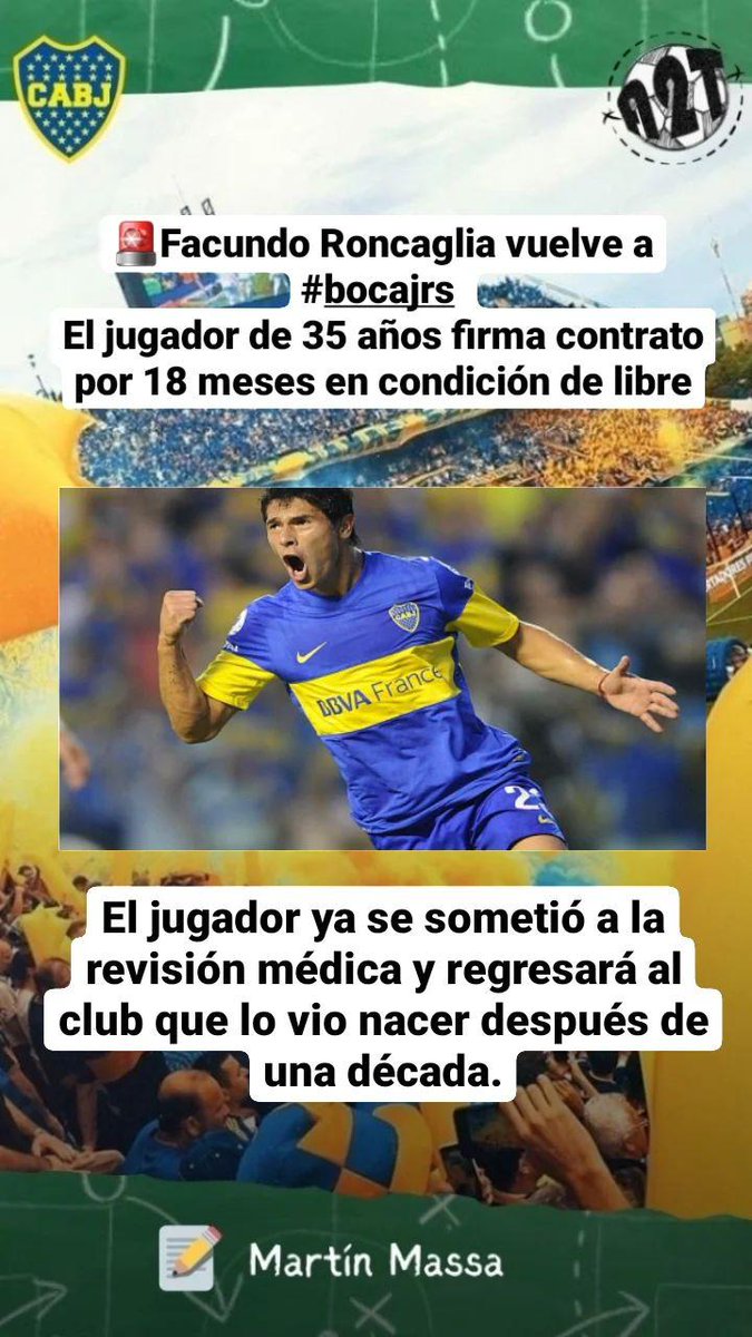 #Roncaglia vuelve a #BocaJuniors