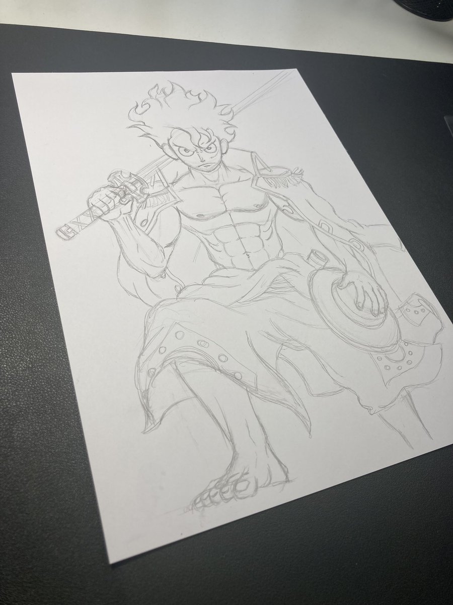 dannymarkrogers's tweet photo. Sketch is done and now working on inkling!  Then… The colour!  This image is from a fanart piece found on Google 🙌🏼 #inking #sketch #anime #animeart #fanart #onepiece #drawwithdan #youtuber #artist https://t.co/ntn08Zx0R0