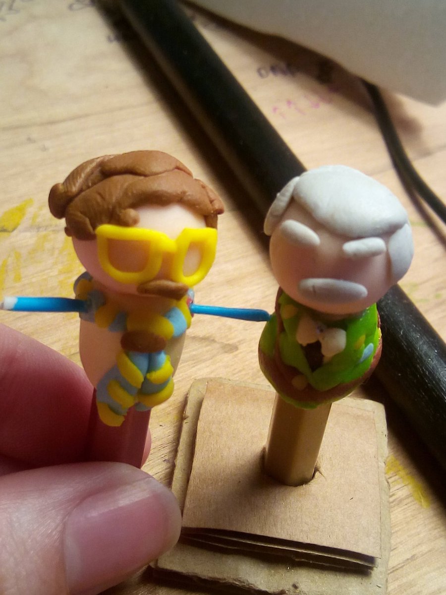 I made another #BBCGhosts pencil topper. This time I made Cap to keep Pat company on my shelf, where he’s been sat on his own for a good few months. I might go crazy and make some more, who knows.