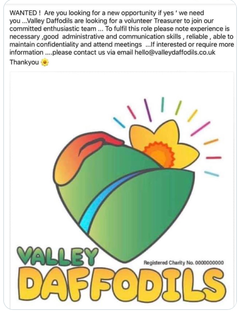 ValleyDaffodils's tweet photo. come and join our fantastic team @ valley Daffodils and help make a BIG difference to so many ! https://t.co/w4DgsC34nq