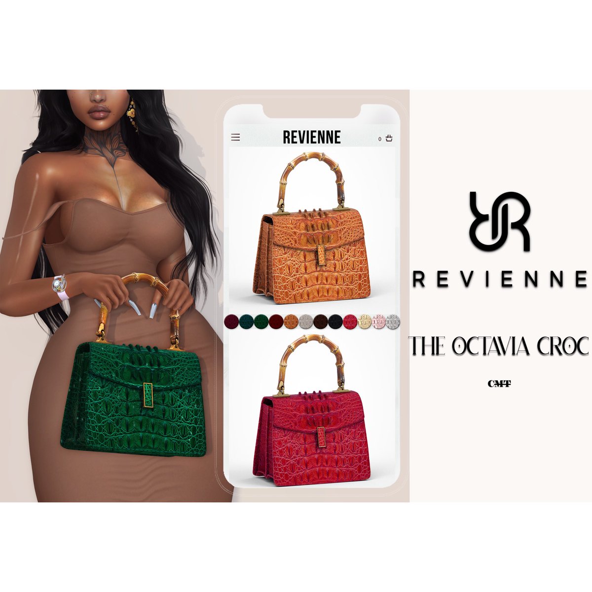 enneiver's tweet photo. The Octavia Croc Handbag X @treschicsl_info @Tres_Chic_Event [07/17]
📡: https://t.co/olIbCz82ut
Overview 
* Metals: Gold
* Handle: Bamboo
*12 Genuine Leather options (3 Fatpack Exclusives)
* 3 Held options
* Resize script
* Permissions: Copy (NoMod/NoTrans) https://t.co/WCXgyC4gaH